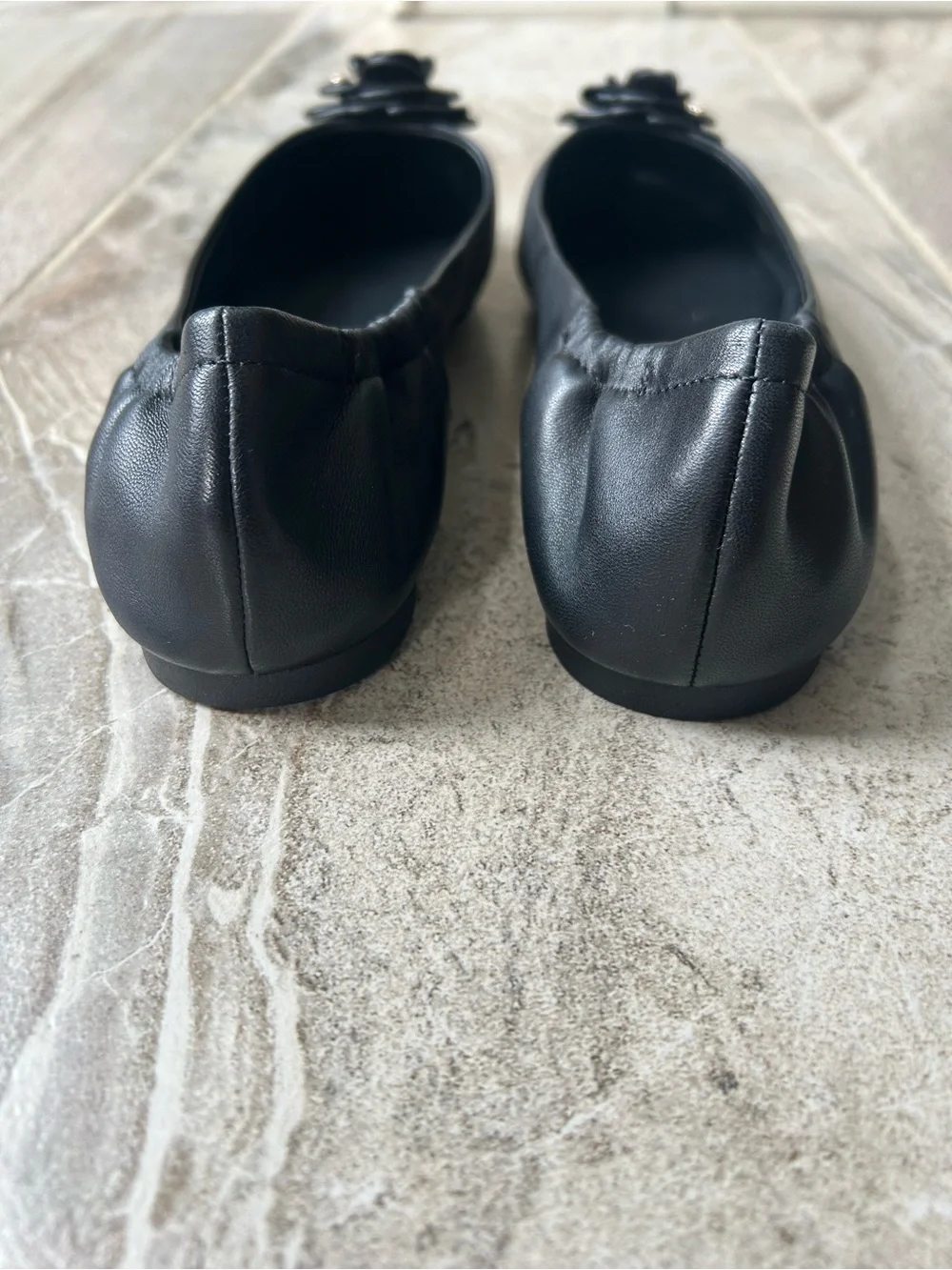 NWOB Kate Spade Women’s Size 8B Black Leather Flora Ballet Flats